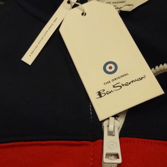 Ben Sherman Zip through Retro track Suit Red White Blue USA Sweatshirt jacket - Picture 8 of 8